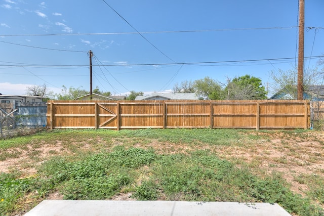 view of yard featuring fence private yard