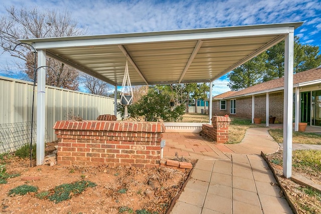 view of patio with a carport