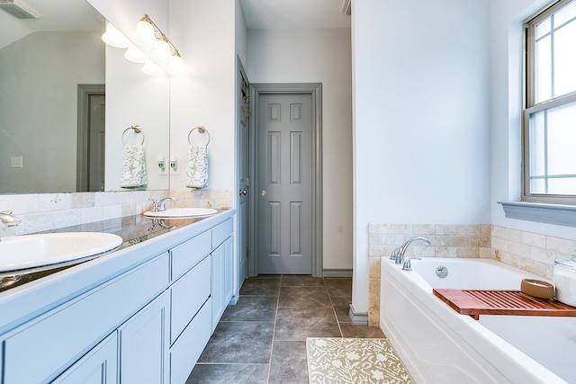 2873 Joshua St, San Angelo, TX 76905 - full bath with double vanity, plenty of natural light, and a bath
