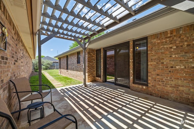 view of patio with a pergola