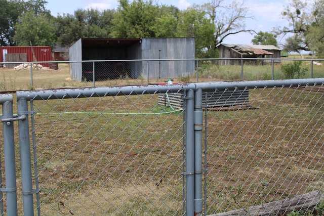 exterior space with an outbuilding