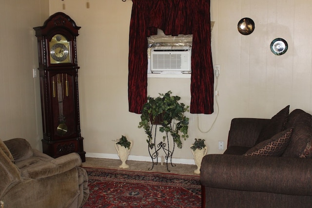 living room with cooling unit