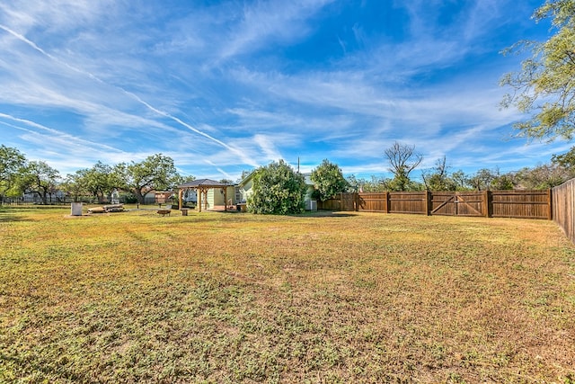 view of yard with a gazebo