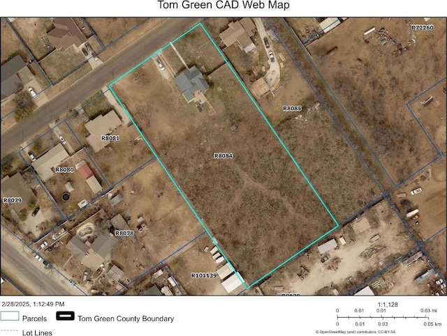 405 W 34th St, San Angelo, TX 76903 - aerial view of property's location with property boundaries highlighted