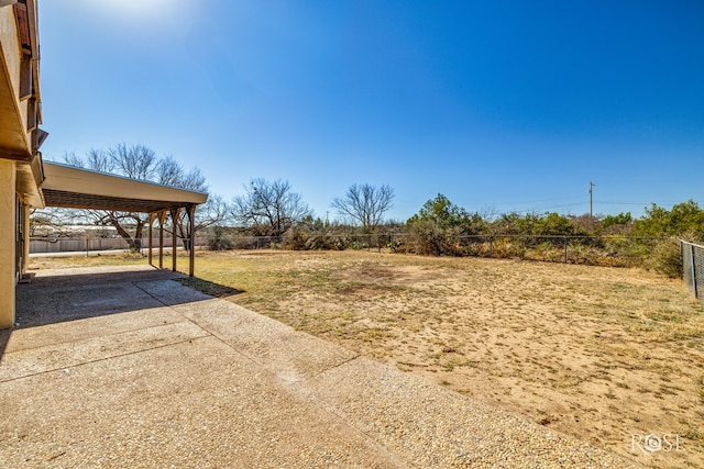 view of yard featuring fence