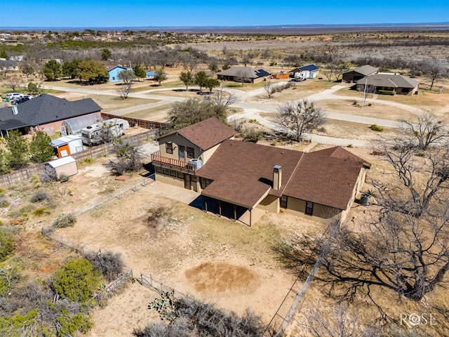 aerial view featuring a residential view