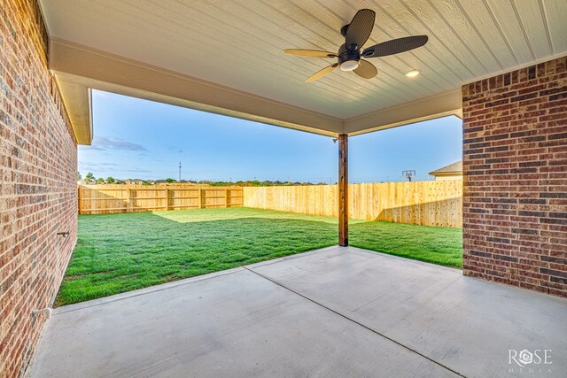 5034 Scarlet Oak Ln, San Angelo, TX 76904 - view of patio / terrace featuring ceiling fan
