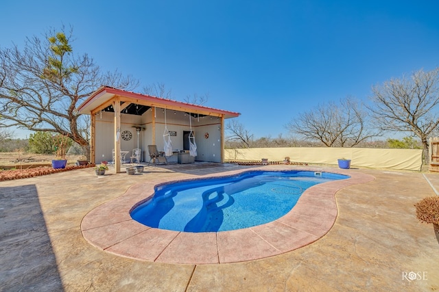 view of pool featuring a patio area