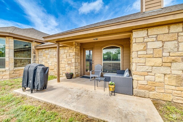 view of patio with grilling area