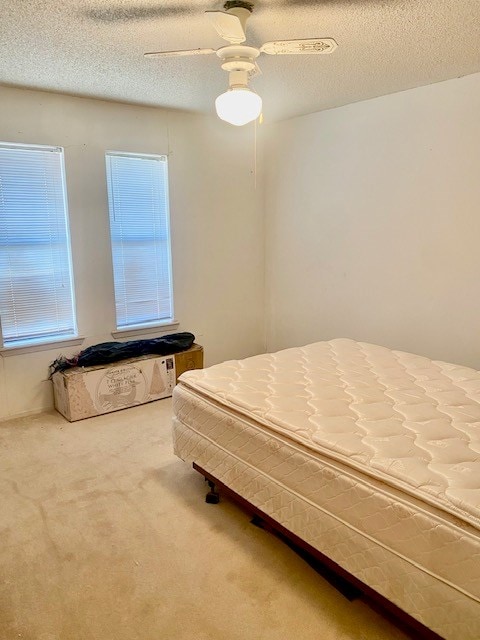 8882 Fm 765, San Angelo, TX 76905 - bedroom featuring carpet, ceiling fan, and a textured ceiling