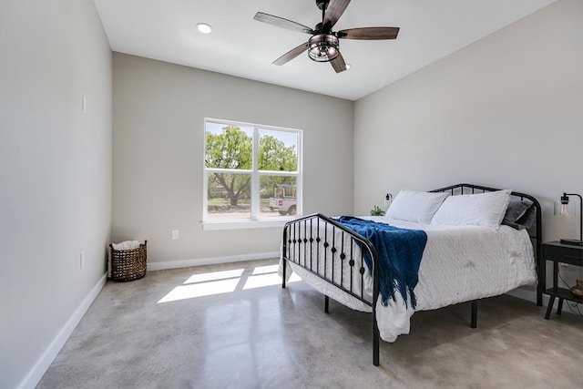2122 Deaton St, San Angelo, TX 76903 - bedroom featuring baseboards, ceiling fan, and recessed lighting