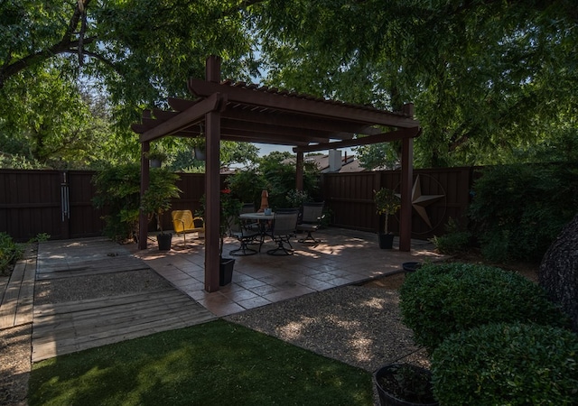 view of patio with a pergola