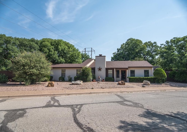 view of single story home