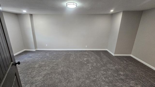2514 S Hill St, San Angelo, TX 76903 - finished below grade area featuring dark carpet, recessed lighting, and baseboards