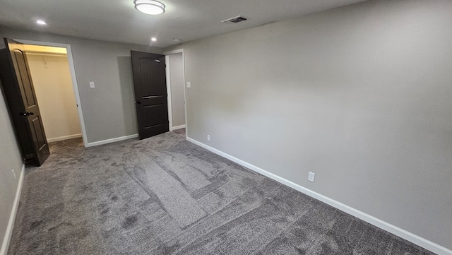 2514 S Hill St, San Angelo, TX 76903 - unfurnished bedroom with visible vents, recessed lighting, carpet flooring, and baseboards