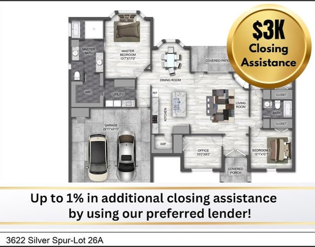 3622 Silver Spur Dr, San Angelo, TX 76904 - floor plan / room layout