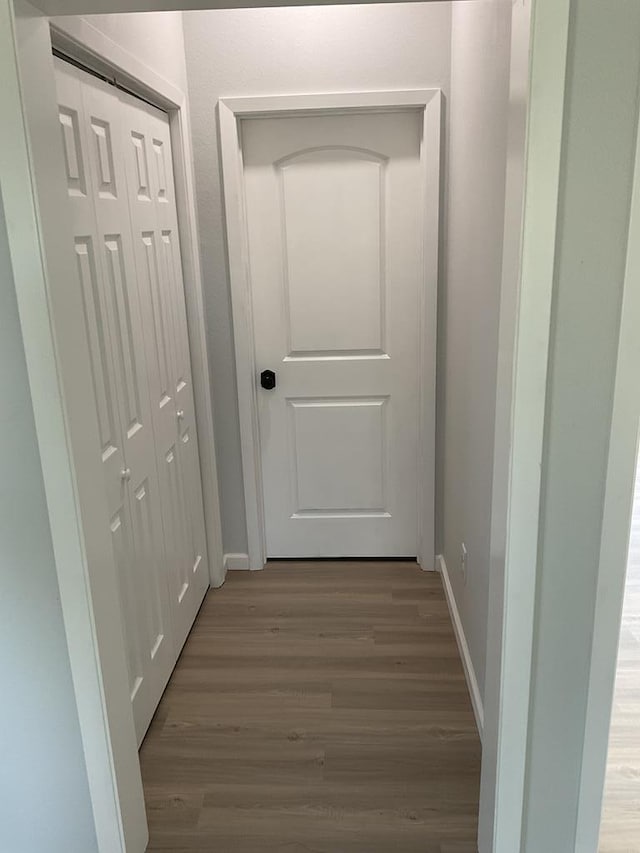 hall featuring light hardwood / wood-style flooring