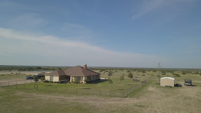 aerial view featuring a rural view