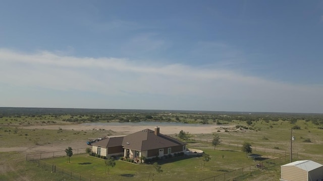 drone / aerial view with a rural view