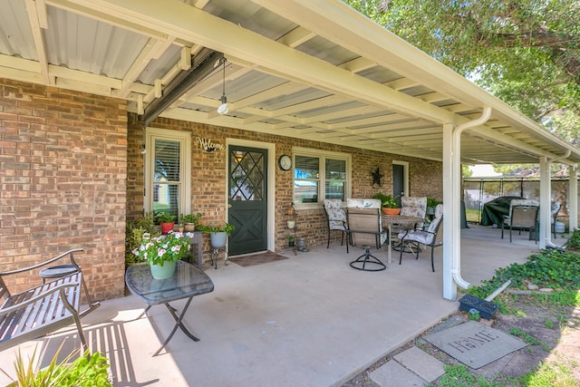 2709 Janie Ln, San Angelo, TX 76905 - view of patio featuring a ceiling fan and outdoor dining space