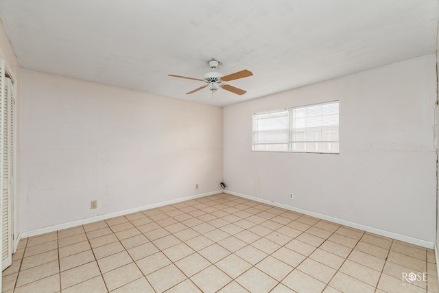 unfurnished room with ceiling fan