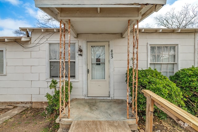 view of doorway to property