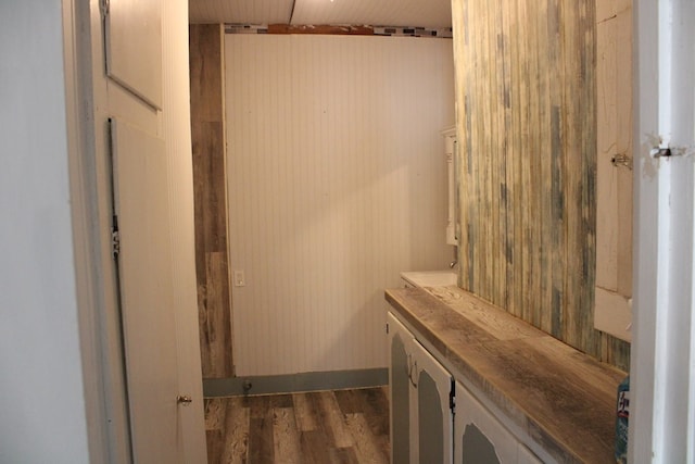 1002 Broadway St, Ballinger, TX 76821 - interior space featuring vanity, wood finished floors, and a relaxing sauna