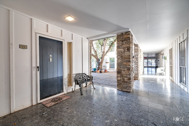 interior space with decorative columns