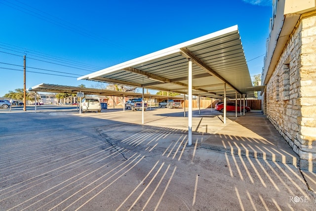 view of car parking featuring a carport