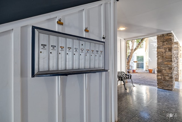 interior details featuring mail boxes