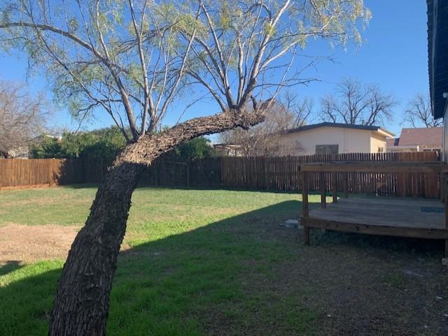 view of yard featuring a deck