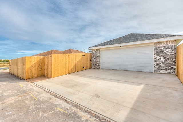 view of garage