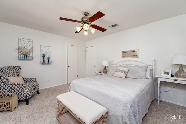 3110 Palo Duro Dr, San Angelo, TX 76904 - bedroom with carpet floors and a ceiling fan
