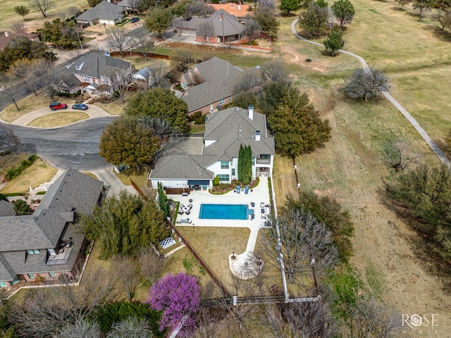 drone / aerial view with a residential view