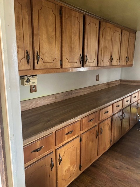 kitchen featuring dark hardwood / wood-style floors