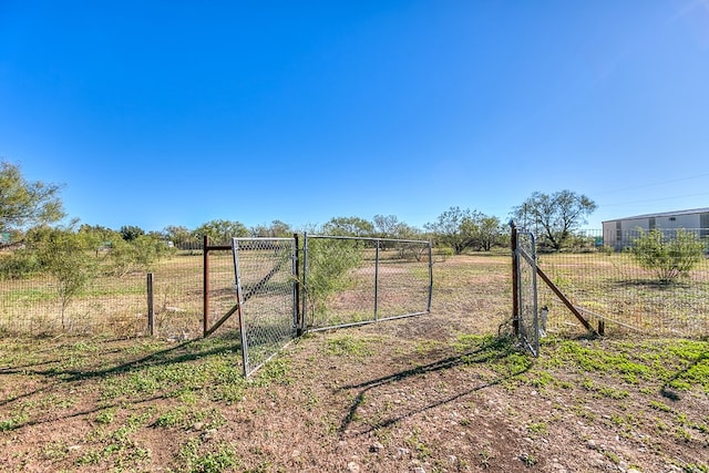 view of yard with a rural view