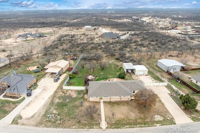 aerial view with a residential view