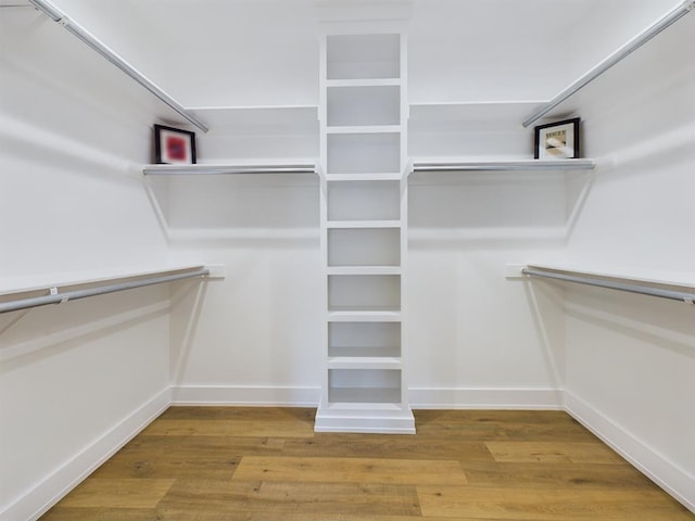 walk in closet featuring hardwood / wood-style flooring