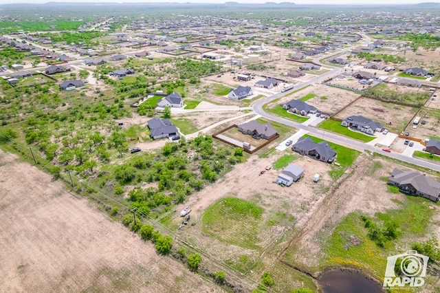 drone / aerial view with a residential view
