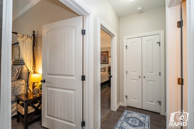 hall featuring wood finished floors