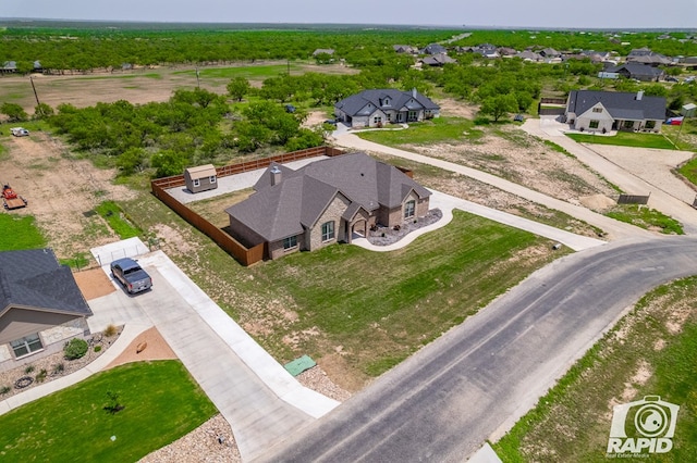 aerial view featuring a residential view