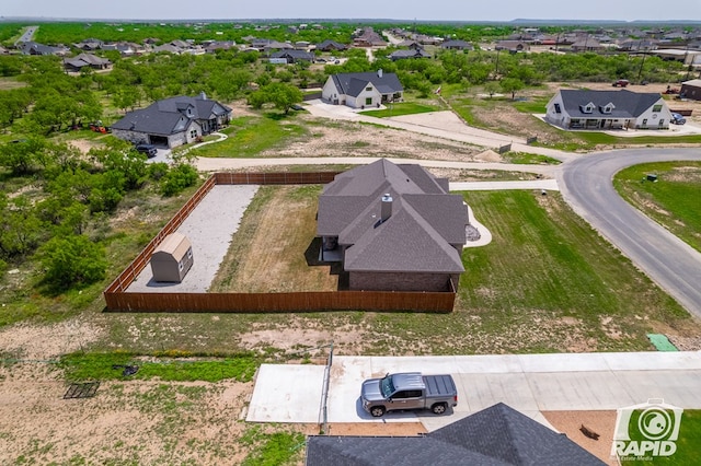 bird's eye view with a residential view