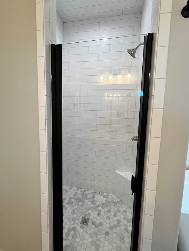 bathroom featuring walk in shower