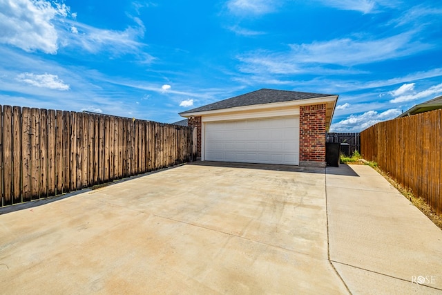 view of garage