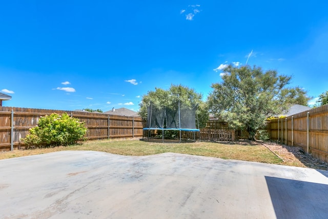 view of patio featuring a trampoline