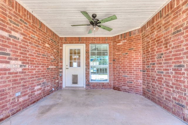 view of patio / terrace with ceiling fan