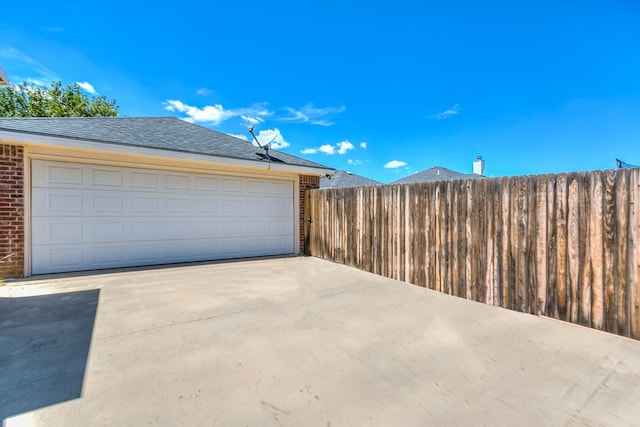 view of garage