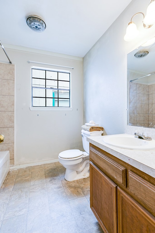1826 High Butte Dr, San Angelo, TX 76905 - bathroom with  shower combination, toilet, and vanity