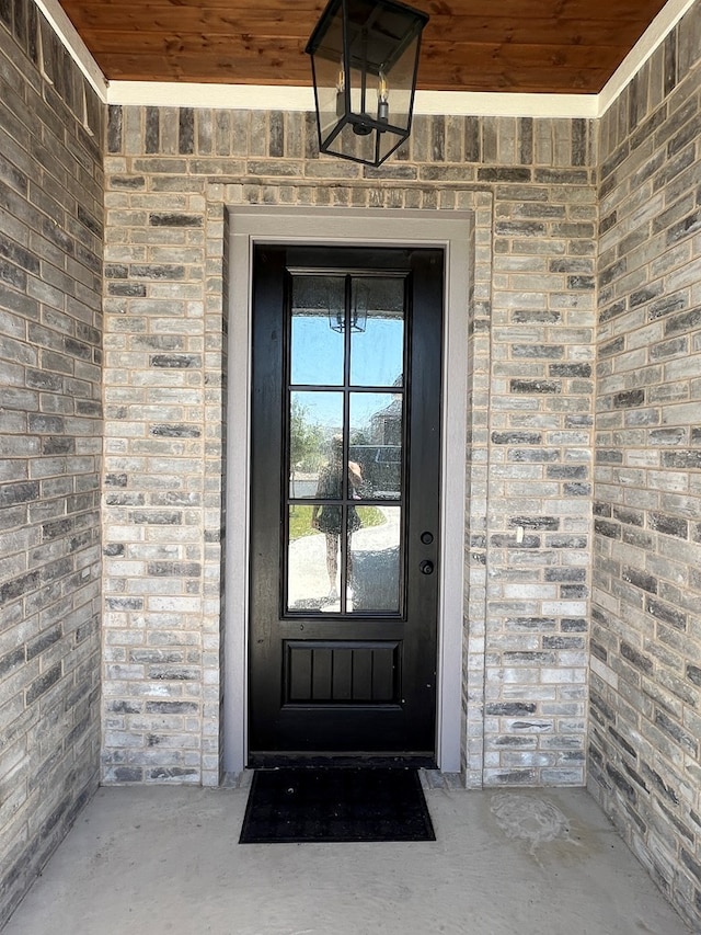 doorway to property featuring french doors