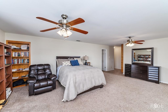1726 S Park St, San Angelo, TX 76901 - carpeted bedroom with visible vents and ceiling fan